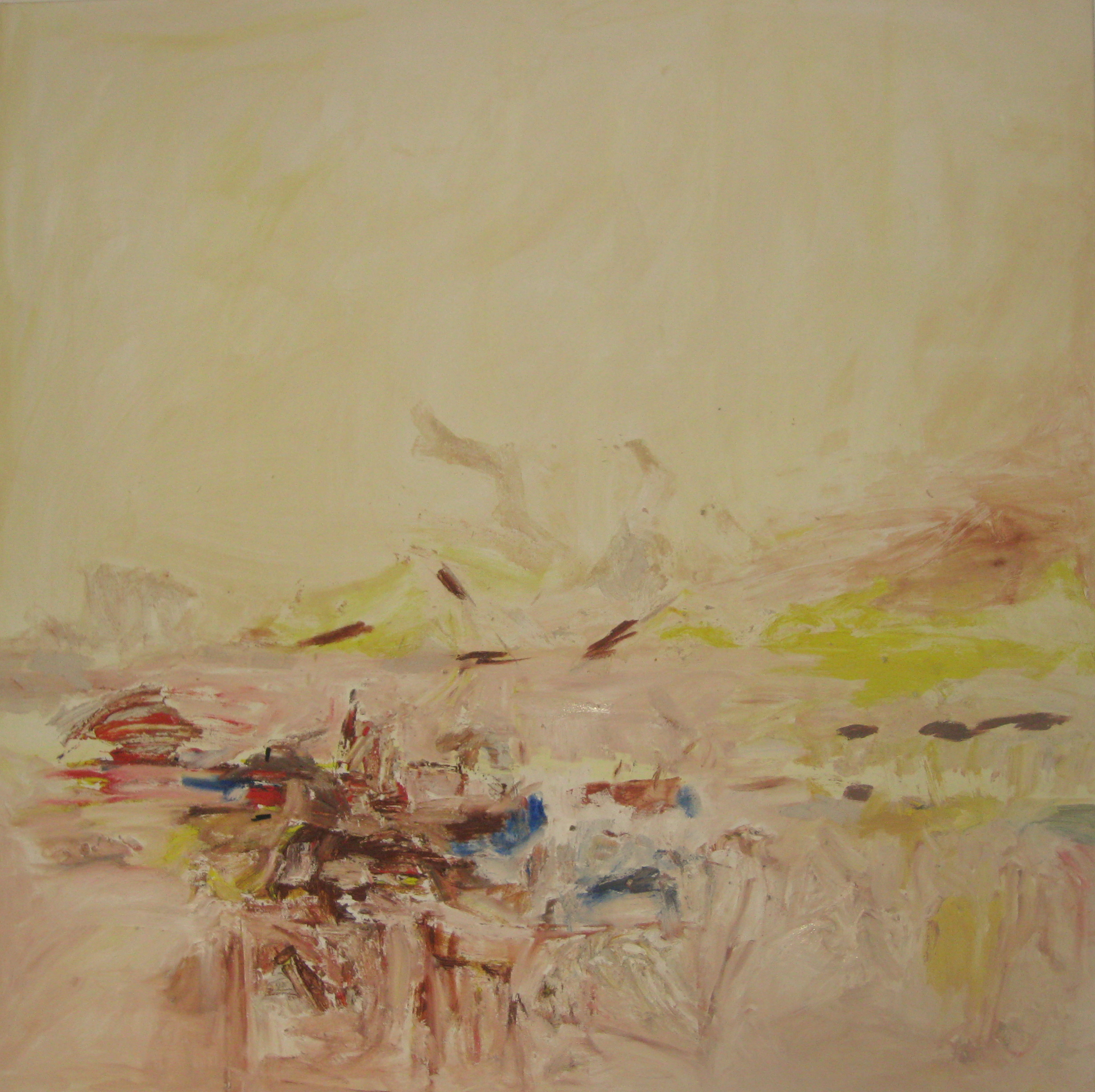 Landschaft 1, 2008, 120x120cm, Die Struktur wird im Foto nicht getreu dargestellt